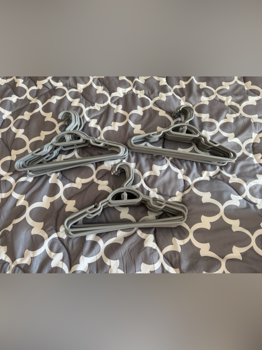 Gray Plastic kids clothes hangers - set of 31